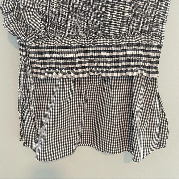 3.1 Phillip Lim Smocked Gingham Top Black/White 2 - Picture 10 of 15